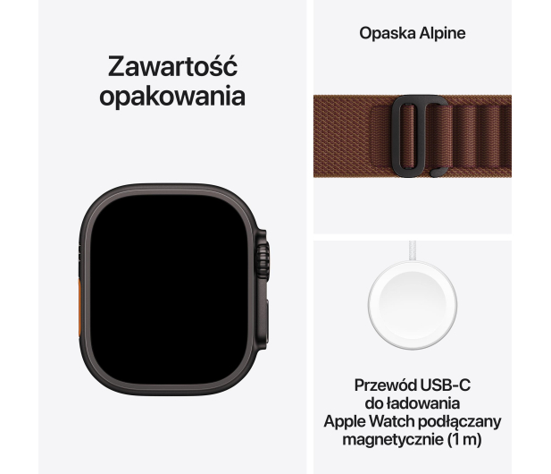 Apple Watch Ultra 4/Czarny Tytan/Burgundowa Opaska Alpine S - 1594117 - zdjęcie 7